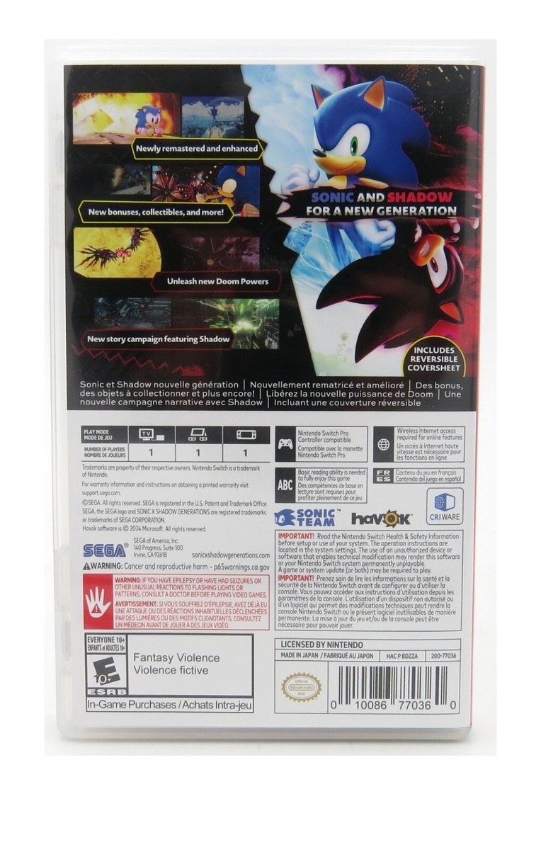 その他 Nintendo Switch Nintendo Switch Sonic x Shadow Generations Japan HAC-P-BDZZA