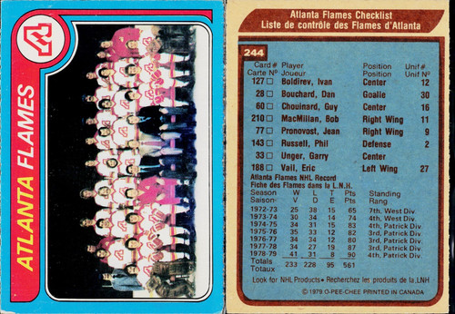 Flames Team #244 1979 O-Pee-Chee card