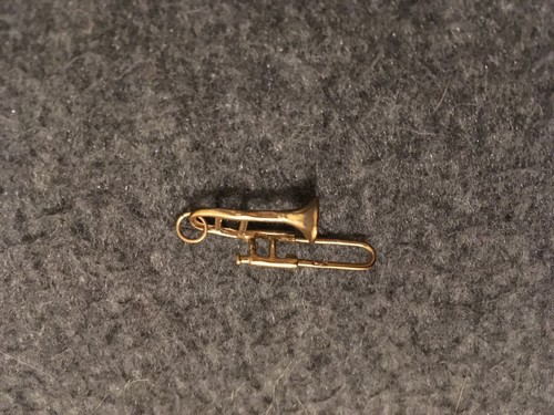 VINTAGE 9 kt MASSIVER GOLD CHARM ANHÄNGER POSAUNE MUSIKINSTRUMENT 3,67 g - Bild 2 von 3