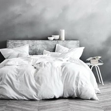 DELICATE 1000TC Brand 5 PC Duvet Set in White Solid Egyptcotton in All US Sizes
