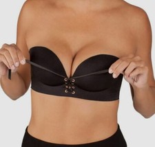  38 Fashion Forms Women's Black U-Plunge Push-up Backless Adhesive Bra Size DD