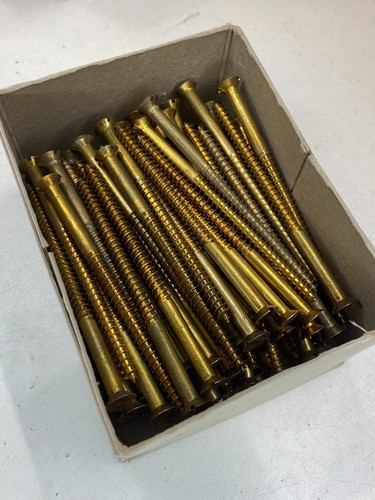 Box Brass Countersunk Screws 3 1/2" x 10 Nettlefolds Slotted Head Part Box of 94 - Picture 18 of 24