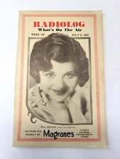 Vintage July 5 1931 Radio Log What's on the Air Mae Questel Guide Magazine Mass