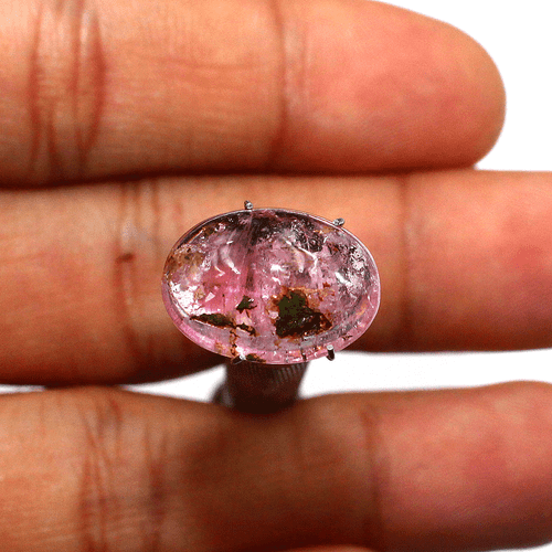 Piedra preciosa cabujón ovalada de turmalina sandía natural de 6,8 quilates sin tratar 15 mm x 10 mm - Imagen 12 de 18