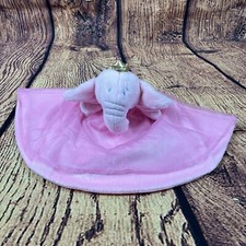 Baby Ganz Princess Elephant Cuddler Blanket Pink Plush Gold Crown Lovey Security