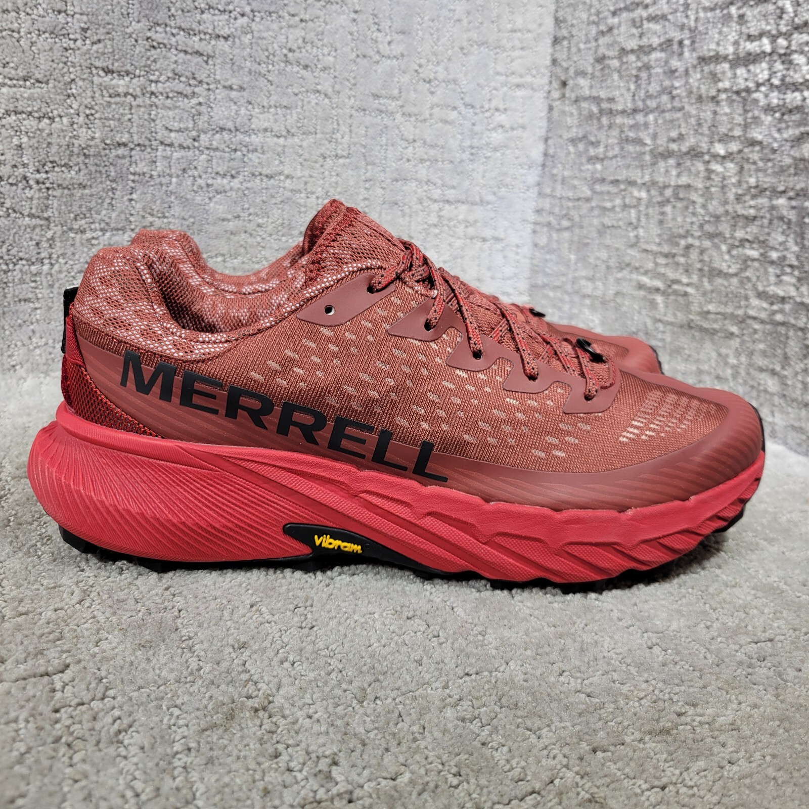 Scarpe da corsa Merrell Agility Peak 5 da uomo taglia 9 ossido rosso trail escursionismo J068191