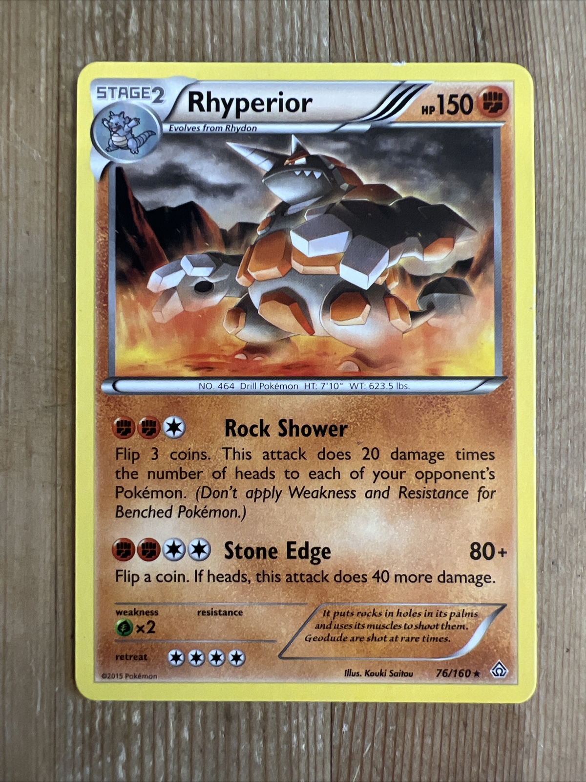 Pokémon TCG Rhyperior Primal Clash 76/160 Regular Rare VLP