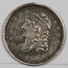 1836 Bust Half Dime.  Natural Uncleaned.  "Perfect"  XF.  184677