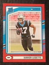 2024 Panini Donruss Xavier Legette Rated Rookie Card Red Press Proof Panthers 