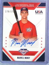 2020 USA Baseball Stars & Stripes 17U Maxwell Muncy Autograph Auto #176/179