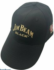 Jim Beam Gold Embroidered Hat Bourbon Whiskey Black Spell Out New Dad Hat