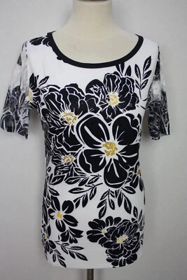 Damen Sommer Oberteil Shirt Blumen Glitzer BRILLIANT SHIRTS Gr.36/38,40/42,44/46 - Bild 1 von 4