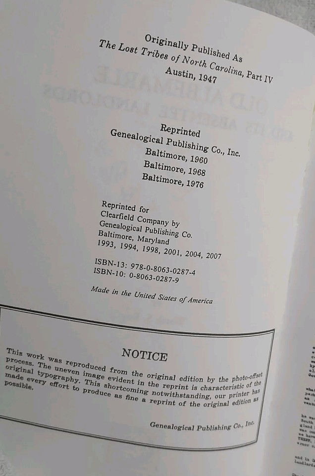 Lost Tribes Of NC Old Albemarle & Absentee LandLords Part IV Ray