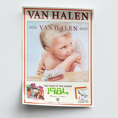 Van Halen 1984 Vinyl Album Poster Diver Down 5150 OU812 Fair Warning EVH JUMP
