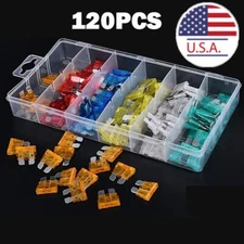 120Pcs Zinc Blade Fuse Assortment Marine RV Auto Car Truck Motorcycle Fuse Kit
