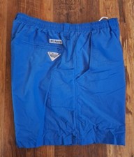 COLUMBIA PFG MENS BLUE LINED BOARD SHORTS SWIM TRUNKS NYLON APPROX. SZ L-XL