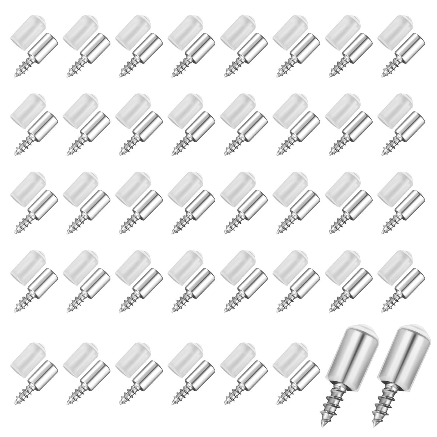 40pcs Self-Tapping Cabinet Shelf Screws with Anti-Slip Sleeves for Secure Mounting-image