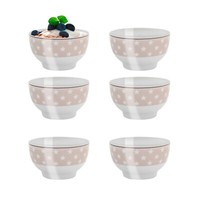 Schalen 6Er Set SchüSseln MüSlischalen Porzellan Beige Mit WeißEn Sternen Ø13,5