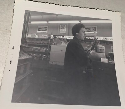 Rare Vintage American Woman Store Cashier & Coca Cola Advertising Snapshot Photo
