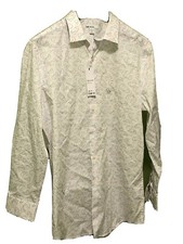Bar III Mens Dress Shirt Blue Size 17-17 1/2 Stripe Dot Slim Fit Stretch 65