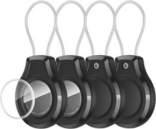 Holder for AirTag with Wire Cable, 4 Pack Heavy Duty Lock Case for AirTag for...