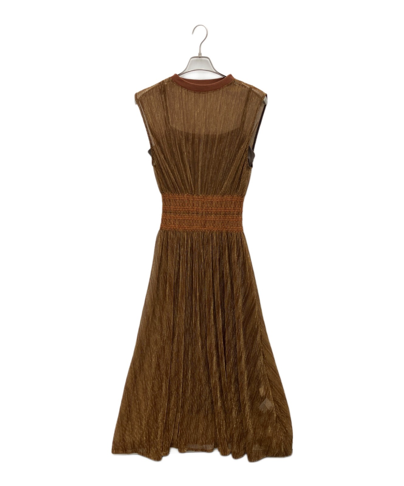 Ameri Medismocking Lame Dress Brown Size: SIZE M - image 1