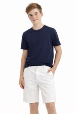 Nautica Boys Chino Shorts White 100 Cotton Regular Fit Size 14 Flat Front
