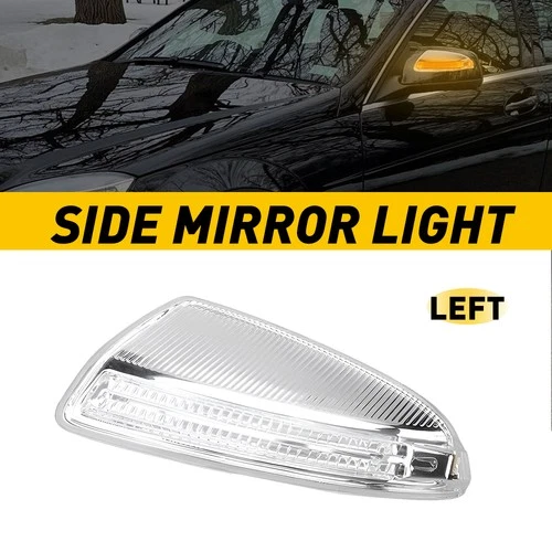 Left LED Yellow Side Mirror Signal Turn Light For Mercedes C250 Sedan