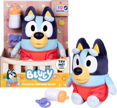 Bluey Care and Cuddle Soft Baby Toy Plush, 11 , Interactive Electronic Baby Plus