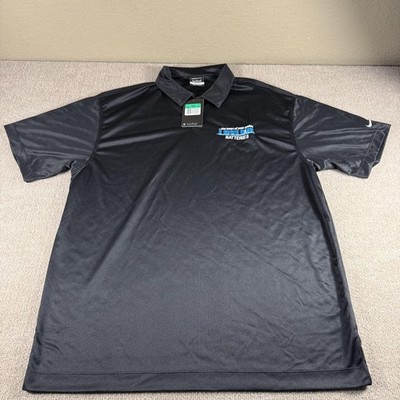 Nike Golf Polo Shirt Mens XL Black Dri-FIT Lifeline Batteries Performance New