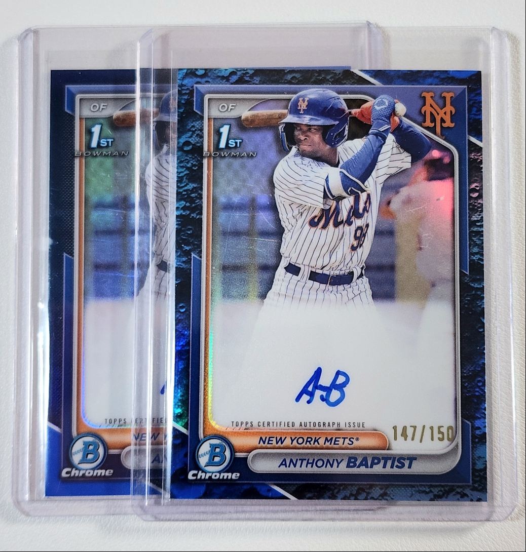 [2] ANTHONY BAPTIST 2024 BOWMAN CHROME 1ST BLUE LUNAR CRATER AUTO /150 Q2761