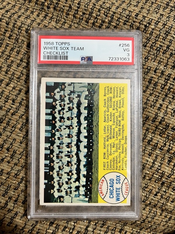 1958 Topps White Sox Team # 256 PSA 3