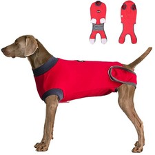 Red L Dog Recovery Suit - After Surgery Cone Alternative for Female  Male Dogs