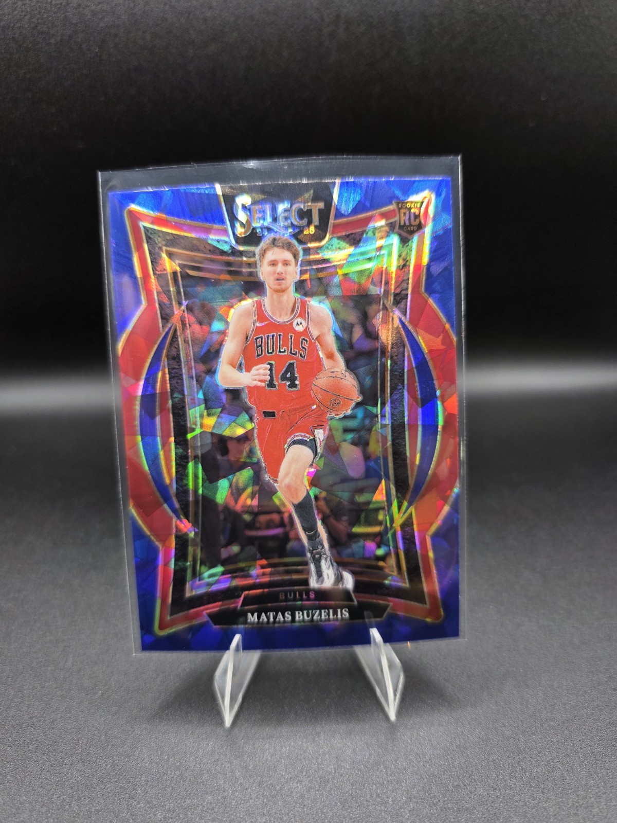 2024-25 Panini Select - Concourse Matas Buzelis #70 Blue Cracked Ice Prizm (RC)