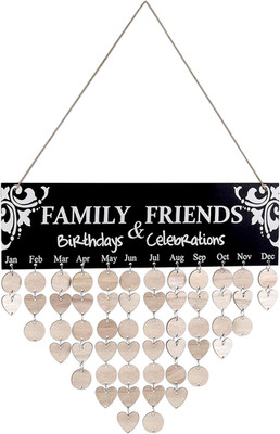Holz Familie Geburtstag Plaque Erinnerung Immerwährender Holz Kalender mit 50 Ho