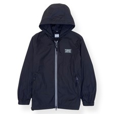 BURBERRY LOCATION PRINT HOODED WINDBREAKER JACKET BLACK M RRP£1190