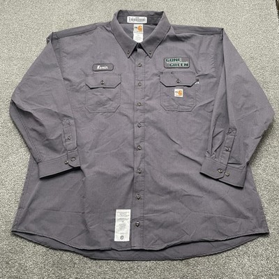 Carhartt Flame Resistant Work Shirt Mens 4XL Gray Button Up FR Utility Durable