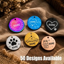 USA Custom Engraved 30mm Name Tag Personalized Pet Bag Backpack Keychain Gift