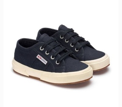 Superga Childrens/Kids 2750 Jcot Leather Sneaker Navy Toddler Shoes US 6.5 EU 22
