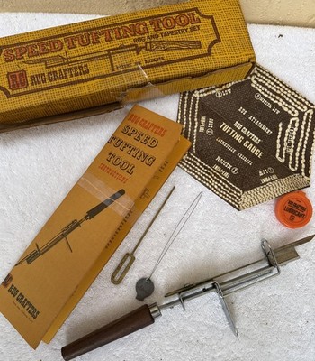Rug Crafters Speed Tufting tool set vintage rug making used supplies