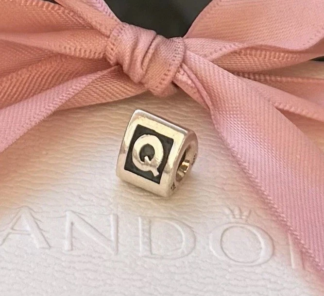Original Pandora Oldie Charm „Buchstabe Q“ Vintage Silber 925