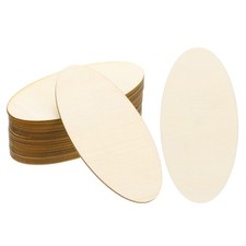 100x50x2mm Wood Pieces, 20 Pack Unfinished Oval Wood Shapes Wooden Cutouts