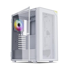 AL800 Mid Tower ATX PC Computer Case - Door Opening Design Tempered Glass, Ad...