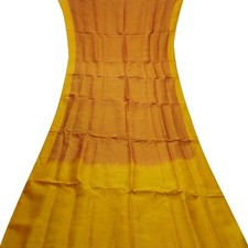 Vintage Orange Dual Tone Sarees 100 Pure Silk Handloom Sari 6YD Craft Fabric