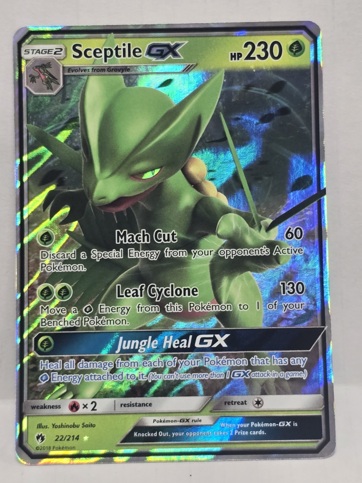 Pokémon Sceptile GX 22/214 SM Lost Thunder Ultra Rare Holo LP