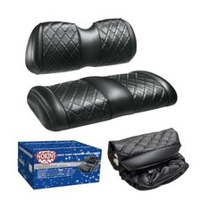Golf Cart Diamond Seat Covers Kit with Sponge Padding - Fit for Club Car