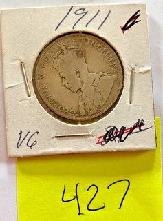 1911 VG Silver Canada 50 cent coin no reserve auction!! (427)