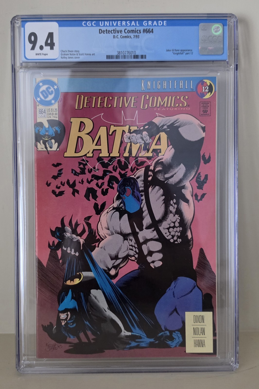 Detective Comics #664 Batman Bane Joker Knightfall part 12 CGC 9.4 Near Mint