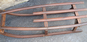 Antique Wooden German Sled Davos Naether Iron Runners