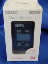 Seiko DM51 Digital Clip-On Metronome Black Clock Function Volume Control